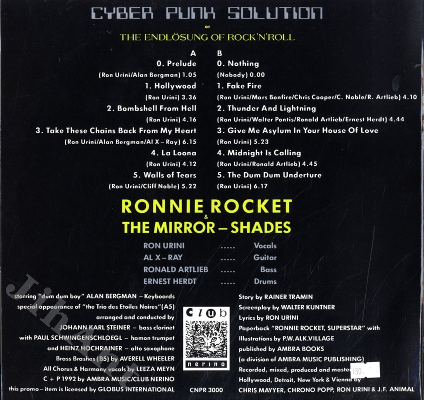 LP - Ronnie Rocket & The Mirror-Shades ‎– Cyber Punk Solution Or