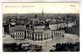 Wien - Panorama mit k. k. Hof - Burgtheater (pohled)