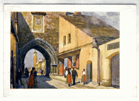 Domažlice - před dolní branou (pohled)