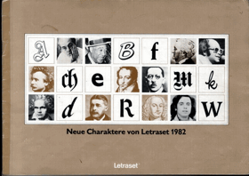 Neue Charaktere von Letraset 1982