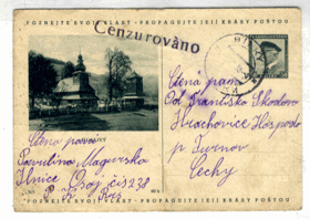 Huklivý - kostel - Podkarpatská Rus (pohled)