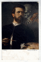 A. Böcklin - Selbstporträt mit Tod (pohled)