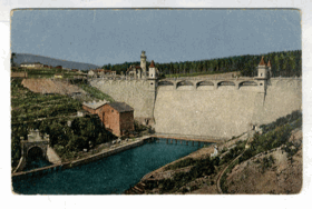 Stavba labské nádrže - Těšnov (pohled)