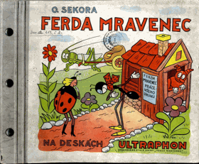 2x šelaková deska - O. Sekora - Ferda Mravenec - chybí 3 desky - původní 2 listy ...