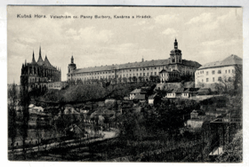 Kutná Hora - Velechrám sv. Panny Barbory, Kasárna, Hrádek (pohled)