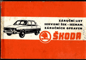 ŠKODA - Záruční list a návod k údržbě 105 L, 120, 120 L