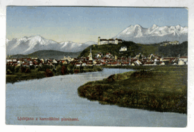 Ljubljana z kamniškimi planinami (pohled)
