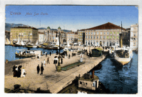 Trieste - Molo San Carlo - přístav (pohled)