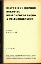 Historický rozbor rukopisu Královédvorského a Zelenohorského