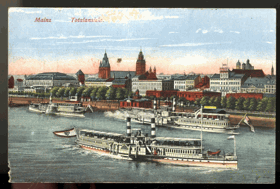 Mainz - Totalansicht - Mohuč - parník (pohled)