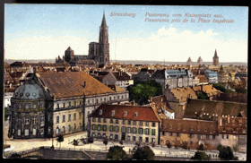 Strassburg - Panorama vom Kaiserplatz aus (pohled)