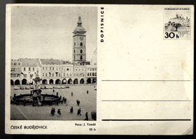 České Budějovice - náměstí - dopisnice (pohled)