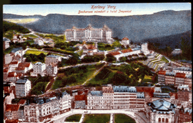 Karlovy Vary - Becherovo náměstí a hotel Imperial (pohled)
