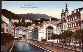 Karlsbad - Aussere Sprudel- Kolonnade - Karlovy Vary (pohled)