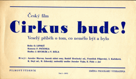 Filmový plakát - Cirkus bude !