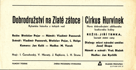 Filmový plakát - Dobrodružství na Zlaté zátoce - Cirkus Hurvínek