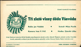 Filmový plakát - Tři zlaté vlasy děda Vševěda