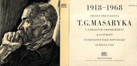 SP - Projev presidenta T. G. Masaryka v národním shromáždění k 10. výročí Československé ...