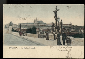 Praha - Na Karlově mostě (pohled)