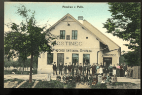 Pozdrav z Pulic - Hostinec, obchod A. Dvořáka - Dobruška (pohled)
