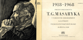 SP - Projev presidenta T. G. Masaryka v národním shromáždění k 10. výročí Československé ...