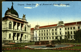 Troppau - Kaiser Josef Museum mit Lehrerbildungsantstalt - Opava (pohled)