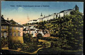 Praha - Knížecí Fürstenbergská zahrada a Hradčany (pohled)