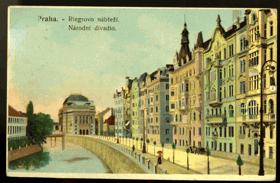 Praha - Riegrovo nábřeží, Národní divadlo (pohled)