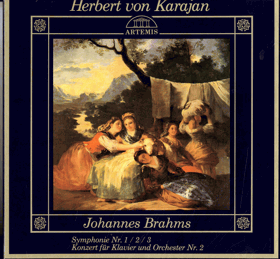 3LP - Herbert von Karajan, Johannes Brahms – Symphonie Nr. 1 2 3 Konzert Für Klavier Und ...