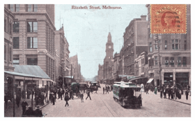 Elizabeth Street - Melbourne - Austrálie - tramvaj (pohled)