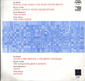 LP - Jan Klusák - Zbyněk Vostřák - Jarmil Burghauser - Václav Kučera – Sonata For Violin ...