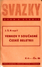 Venkov v současné české beletrii