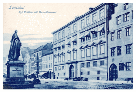 Landshut - Kgl Residenz mit Max - Monument (pohled)