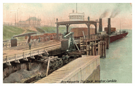 Windsor - Canada - Pere Marquette Slip Dock - lodní přístav (pohled)
