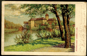 Poděbradský zámek z luk - Poděbrady (pohled)