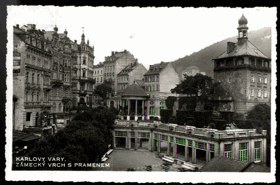 Karlovy Vary - Zámecký vrch s pramenem (pohled)
