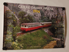 Plakát, kalendář - Železnice - kalendář - České dráhy 1994