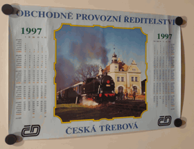 Plakát, kalendář - Železnice - Česká Třebová - kalendář 1997