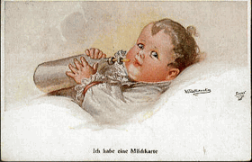 Dítě s lahví 1 (pohled)