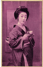 S šálkem čaje (pohled)