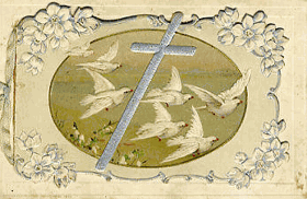 Ozdobný reliéf s křížem (pohled)