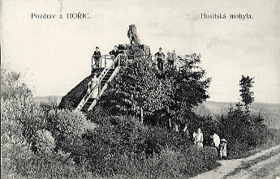 Hořice - Husitská mohyla, rozhledna (pohled)