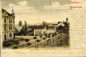 Pozdrav z Bělohradu - Malé náměstí - Bělohrad (pohled)
