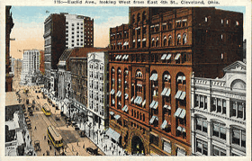 Euclid Ave., looking West from East 4th St., Cleveland, Ohio (pohled)