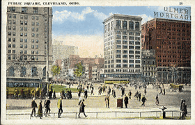 Public square, Cleveland, Ohio (pohled)
