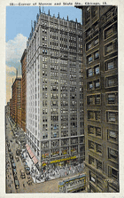 Corner of Monroe and State Sts., Chicago (pohled)