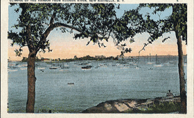 Glimpse of the Harbor from Hudson River, New Rochelle, N.Y. (pohled)