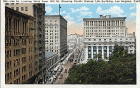 St. Looking West from Hill St. Showing Pacific Mutual Life Building, Los Angeles, California (pohled)