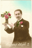 Muž s květinou (pohled)