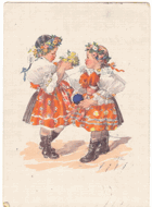 M. F. Kvěchová - Holčičky v kroji (pohled)